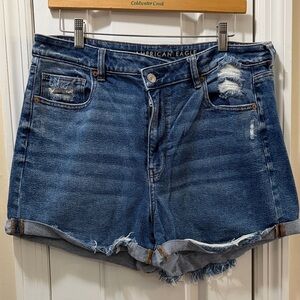 American Eagle Outfitters Medium Wash Distressed “Mom” style Jean Shorts